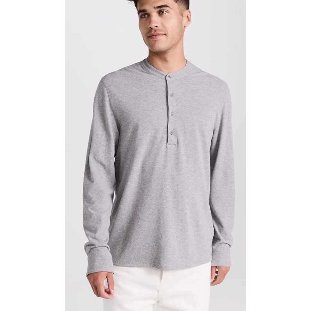 Vince Men's Pique Collar Stand Henley -XS